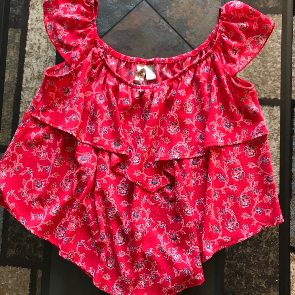Summer top cute red coral color sleeveless